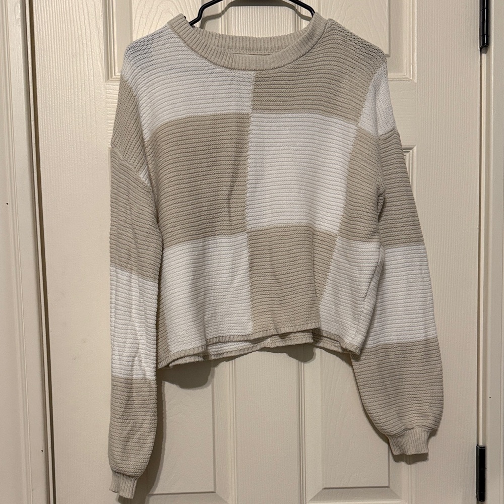 moon & madison Cream and Olive Knit Sweater